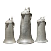 Three German tin jugs, K&uuml;nzelsau, 18th/19th century