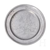 A pewter jug and plate, Balkans and Karlsbad, 18th/19th century