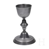 Four German pieces of sacred pewter, 18th/19th century
