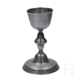Four German pieces of sacred pewter, 18th/19th century