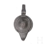 Four German pieces of sacred pewter, 18th/19th century