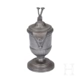 Four German pieces of sacred pewter, 18th/19th century
