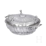 A small German tureen and a salt box made of pewter, circa 1800