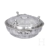 A small German tureen and a salt box made of pewter, circa 1800