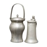 German tin jug and milk can, Ulm, circa 1800-1830