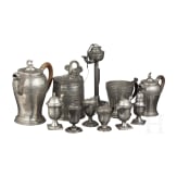 A large group of German tin objects, 1st half of the 19th century