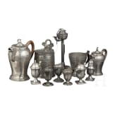 A large group of German tin objects, 1st half of the 19th century