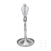 Two Saxon pewter oil lamps, circa 1840/50