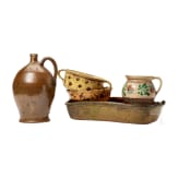Five South German pieces of pottery, 19th century