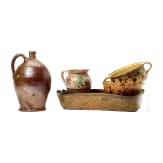 Five South German pieces of pottery, 19th century