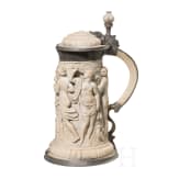 A tin mounted "Westerwald" jug, circa 1900
