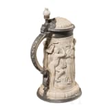 A tin mounted "Westerwald" jug, circa 1900