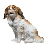 A porcelain sculpture of a Bolognese dog "Augustus Rex", Dresden, probably 19th century