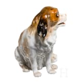 A porcelain sculpture of a Bolognese dog "Augustus Rex", Dresden, probably 19th century