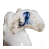 A porcelain sculpture of a Bolognese dog "Augustus Rex", Dresden, probably 19th century