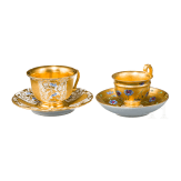 Two Austrian porcelain cups from the Viennese porcelain manufacture, 19th century
