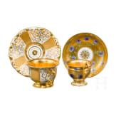Two Austrian porcelain cups from the Viennese porcelain manufacture, 19th century