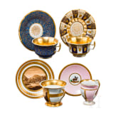 A small collection of German porcelain cups, 19th century