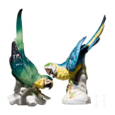 Two German parrot figures, 20th century