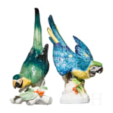 Two German parrot figures, 20th century