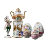 A large ensemble of hand-painted porcelain, 20th century