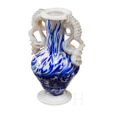 A painted small frosted glass vase, Fasson a Venice, 17th century