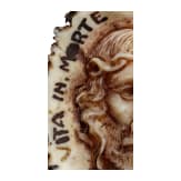 A carved German deer amulet with Memento Mori head, 19th century