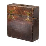 A Southern German leather covered wooden core Baroque casket, 18th century