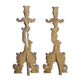 A pair of southern German gilt wooden candlesticks, mid 18th century