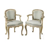 A pair of remarkable Italian Rococo fauteuils for children, 18th century