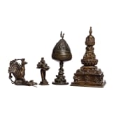 Four Indian/Nepalese bronze objects, 20th century