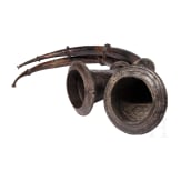 A pair of Tibetan or Nepalese copper ritual horns, 19th century