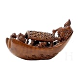 A riverboat carved from bamboo, China, ca. 1900