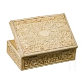A figurally carved Chinese ivory box, 19th century