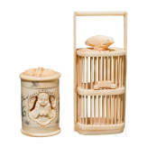 Two carved and engraved Chinese ivory cages for crickets, 19th century