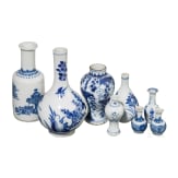 A set of eight Chinese miniature vases, 19th century