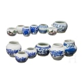 A set of 13 Chinese miniature vases, 19th/20th century