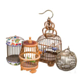 A set of four small mostly Chinese cages, 19th/20th century