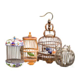 A set of four small mostly Chinese cages, 19th/20th century