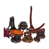 A set of mostly Chinese pedestals and stands, 19th/20th century