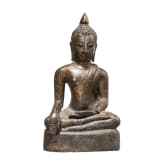 A small Thai sculpture of a sitting Buddha, probably 18th century