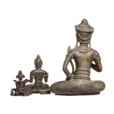 Three Cambodian bronze figures, 20th century