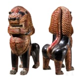 Zwei Tempell&ouml;wen, Burma/Thailand, 20. Jhdt.