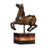 An Italian bronze figure of a stallion, 17th century