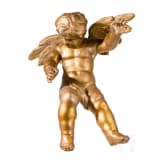 A carved and gold painted putto, German, 18th century