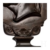 A French neoclassical bronze medaillion with the relief of Gioachino Antonio Rossini (*29.02.1792 Pesaro, &dagger;13.11.1868 in Passy, Paris), 19th century