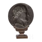 A French neoclassical bronze medaillion with the relief of Gioachino Antonio Rossini (*29.02.1792 Pesaro, &dagger;13.11.1868 in Passy, Paris), 19th century