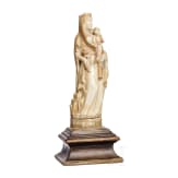 Probably French, a sculpture of a Madonna and Child in Gothic style, 19th century