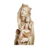 Probably French, a sculpture of a Madonna and Child in Gothic style, 19th century