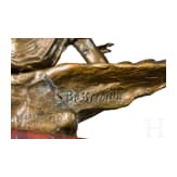 Ruffino Besserdich (1852 - ?) - a small bronze sculpture of a child with eagle